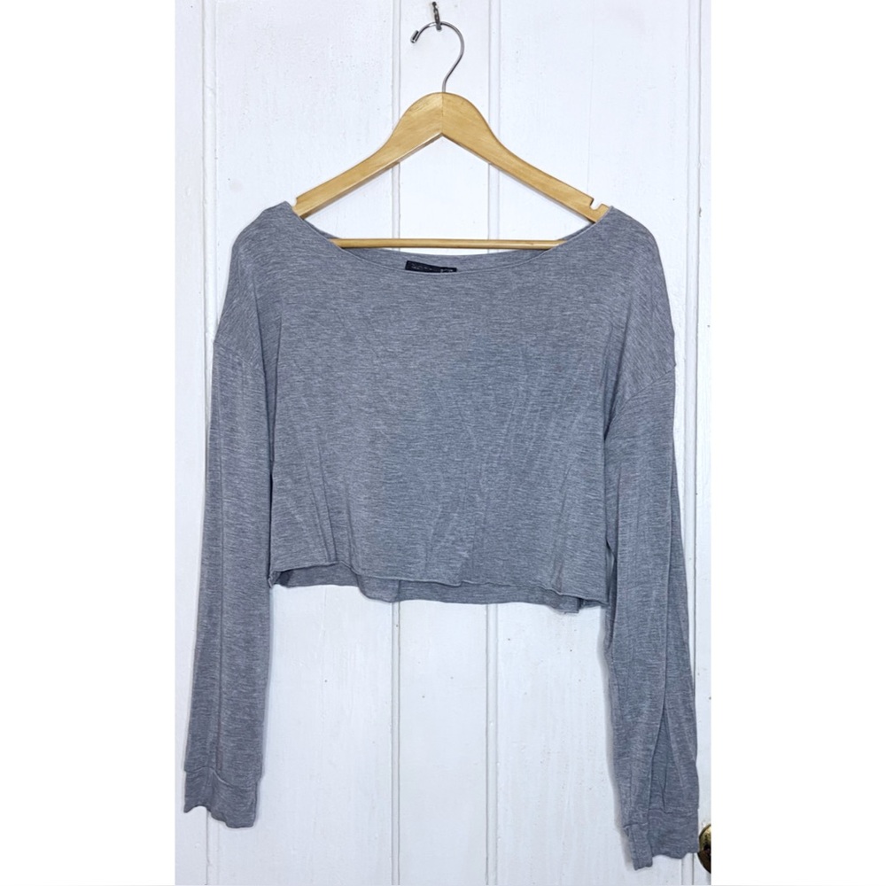 Dazy : size : XL : casual gray long sleeve lightweight loungewear crop top